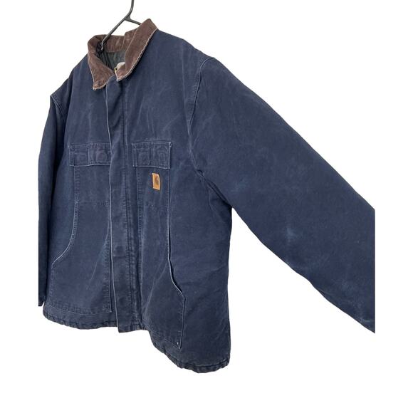Vintage Carhartt Chore Jacket Navy Blue Mens Size XXL C26 MDT Distressed Rare - Picture 4 of 11